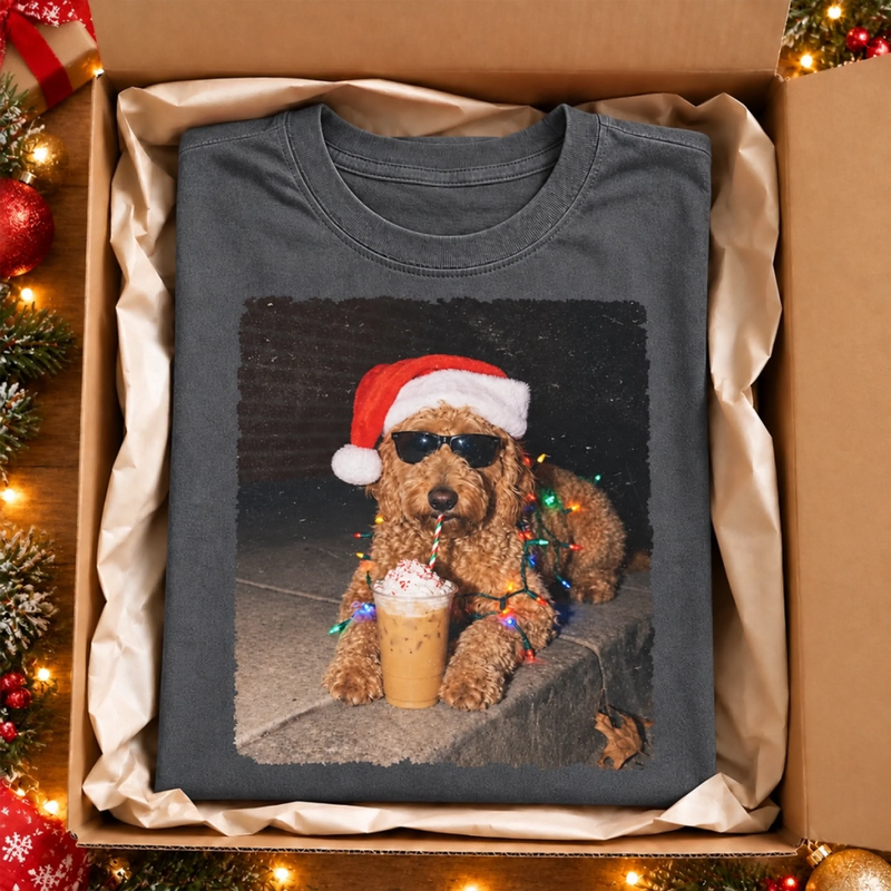 Custom Photo Christmas Dog Lover Gifts - Personalized Comfort T-Shirt