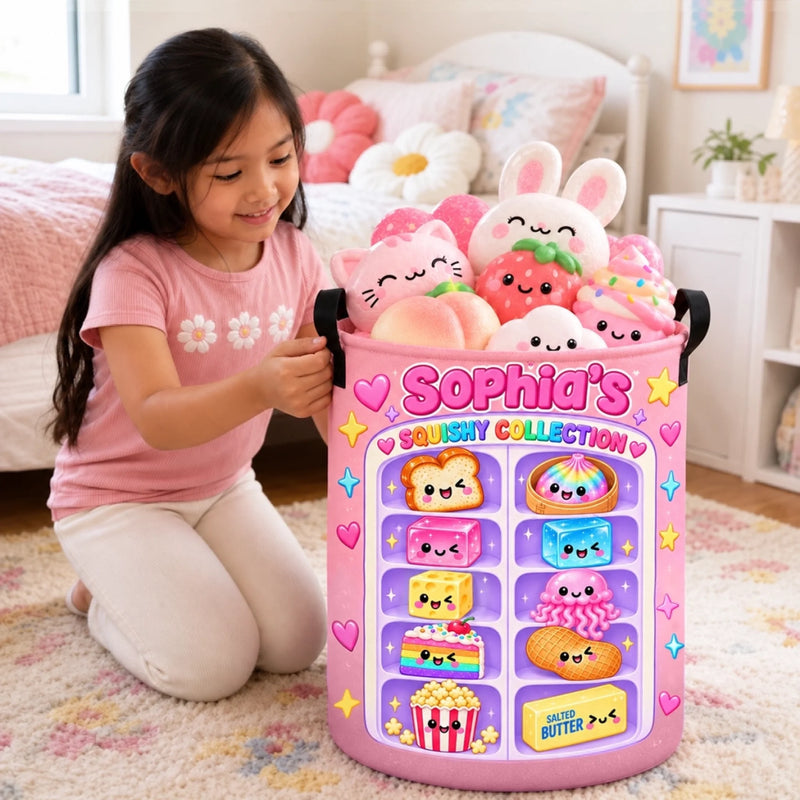 Custom Squishy Collection Kids Gifts - Personalized Laundry Basket