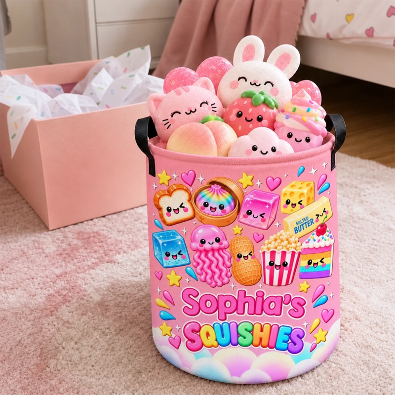 Custom Squishies Kids Gifts - Personalized Laundry Basket