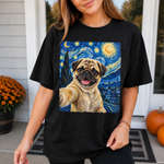 Custom Photo Funny Dog Selfie Van Gogh Style Gifts - Personalized Comfort T-Shirt