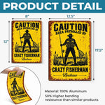 Custom Crazy Fisherman Name Fishing Gifts - Personalized Metal Sign