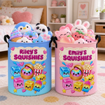 Custom Name Squishies Gifts for Kids - Personalized Laundry Basket