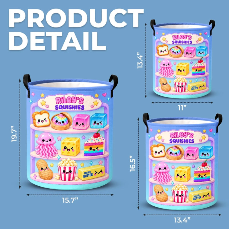 Custom Name Squishies Kids Gifts - Personalized Laundry Basket