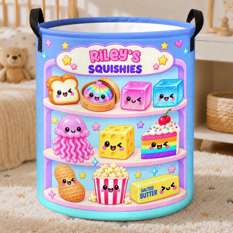 Custom Name Squishies Kids Gifts - Personalized Laundry Basket