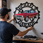 Custom Photo Classic Car Garage Decor - Personalized Custom Shaped Metal Sign