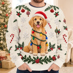Custom Photo Crochet Pet Christmas Gifts For Dog Cat Lovers - Personalized Ugly Sweatshirt
