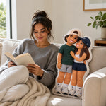 Custom Photo Couple Portrait Gifts - Personalized Shaped Pillow