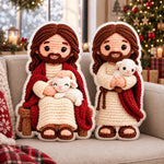 Custom Jesus and Lamb Decor - Personalized Shaped Pillow