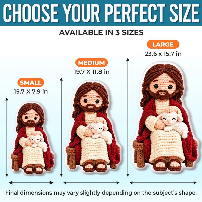 Custom Jesus and Lamb Decor - Personalized Shaped Pillow
