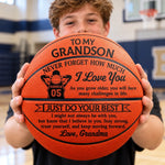 Custom Never Forget How Much I Love You Grandson Gifts - Personalized Basketball