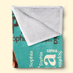Custom Photo Cartoon Name Kids Gifts - Personalized Blanket