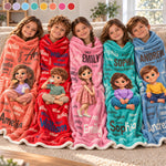 Custom Photo Cartoon Name Kids Gifts - Personalized Blanket