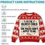 Custom Name Funny Christmas Sibling Gifts for Kids - Personalized Ugly Sweatshirt
