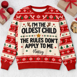 Custom Name Funny Christmas Sibling Gifts for Kids - Personalized Ugly Sweatshirt
