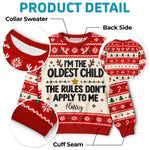 Custom Name Funny Christmas Sibling Gifts for Kids - Personalized Ugly Sweatshirt