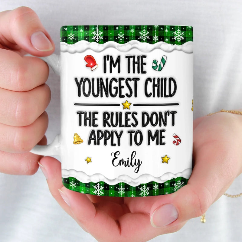 Custom I'm the Youngest Child Christmas Gifts - Personalized Mug