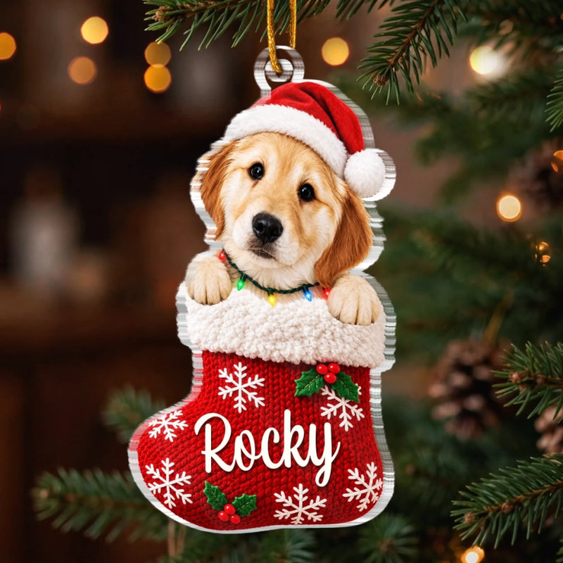 Custom Pet Photo Christmas Gifts For Pet Lovers - Personalized Acrylic Ornament