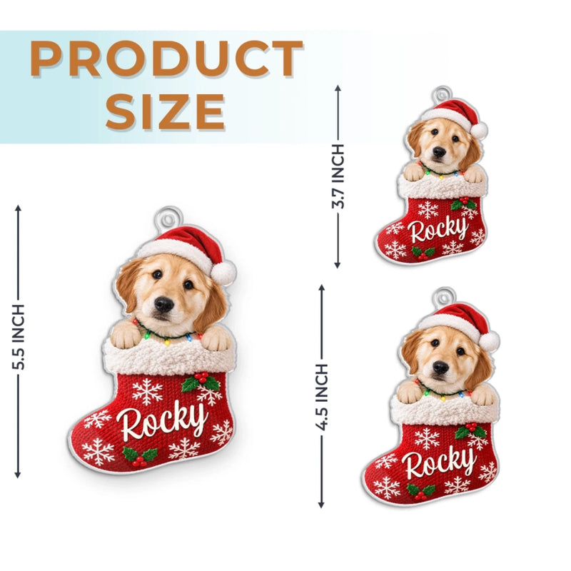 Custom Pet Photo Christmas Gifts For Pet Lovers - Personalized Acrylic Ornament