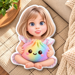 Custom Photo Rainbow Dumpling Squishy Kids Gifts - Personalized Shaped Pillow