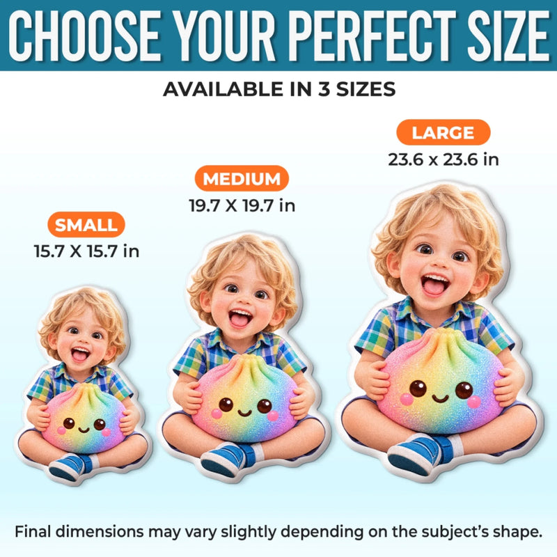 Custom Photo Rainbow Dumpling Squishy Kids Gifts - Personalized Shaped Pillow