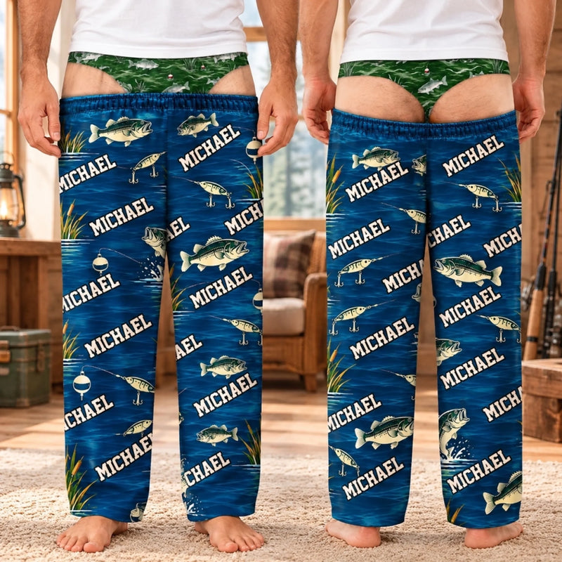 Custom Name Fishing Gifts For Men - Personalized Pajama Pants