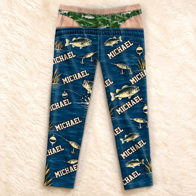 Custom Name Fishing Gifts For Men - Personalized Pajama Pants