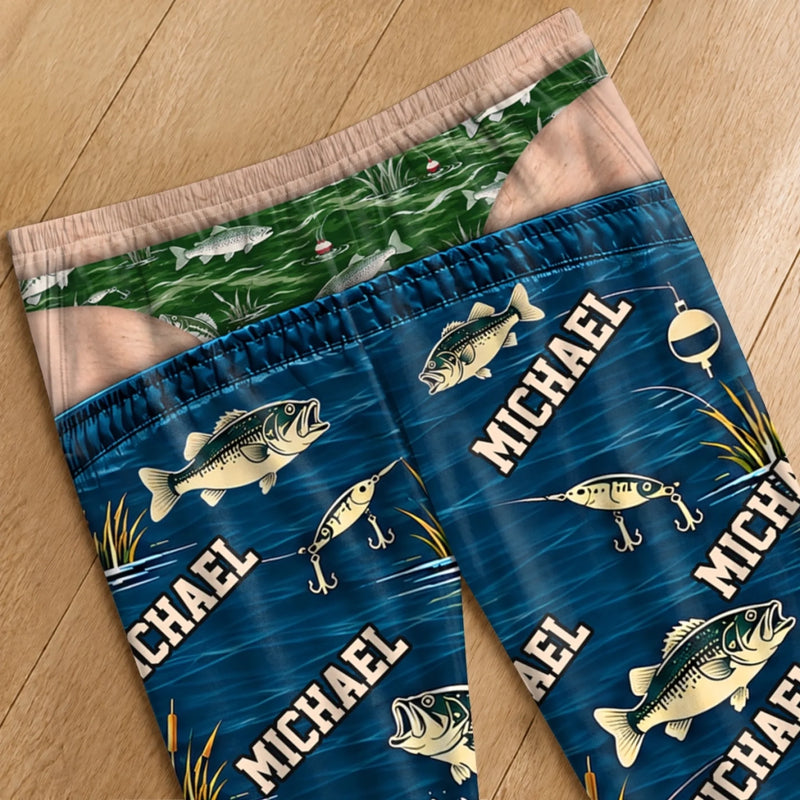 Custom Name Fishing Gifts For Men - Personalized Pajama Pants