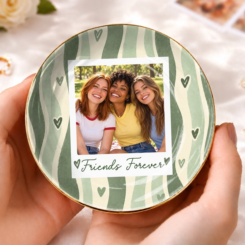 Custom Photo Friends Forever Bestie Gifts - Personalized Jewelry Dish