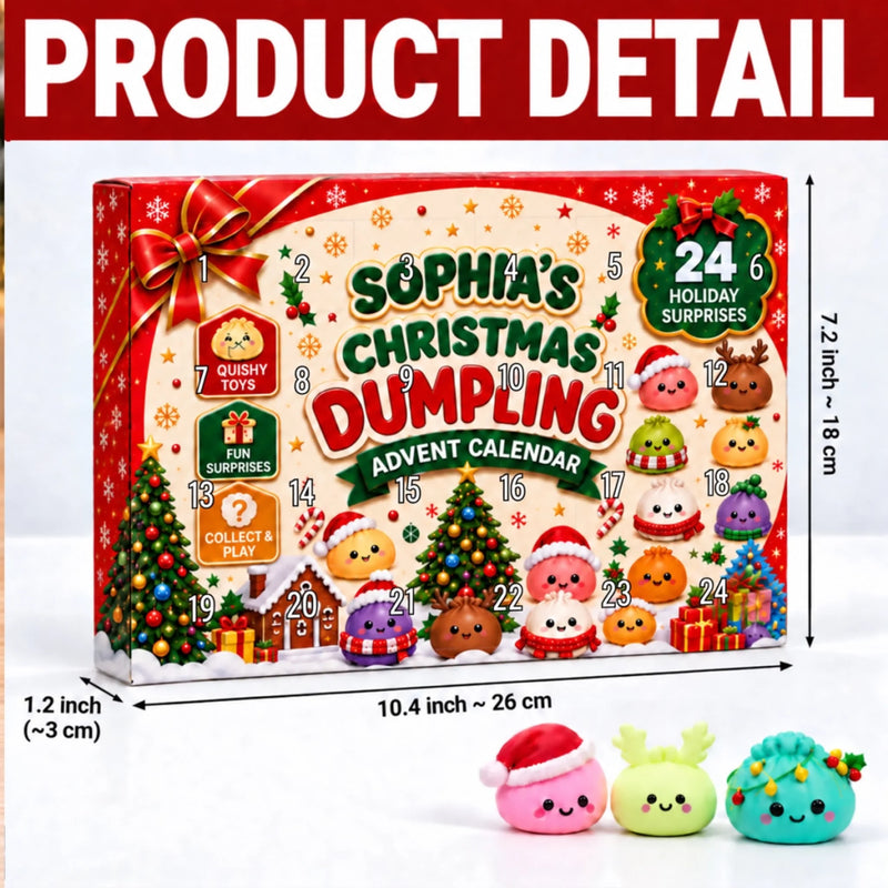 Custom Christmas Dumpling Gifts - Personalized Squishy Dumpling Advent Calendar