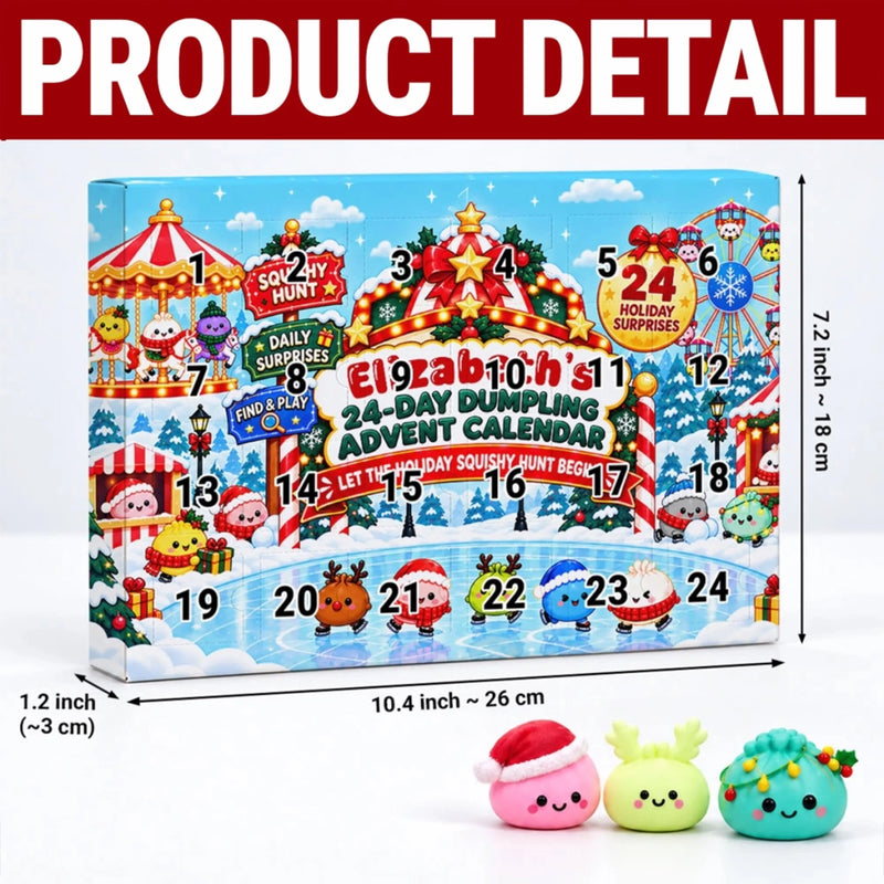 Custom Christmas Dumpling Gifts - Personalized Squishy Dumpling Advent Calendar