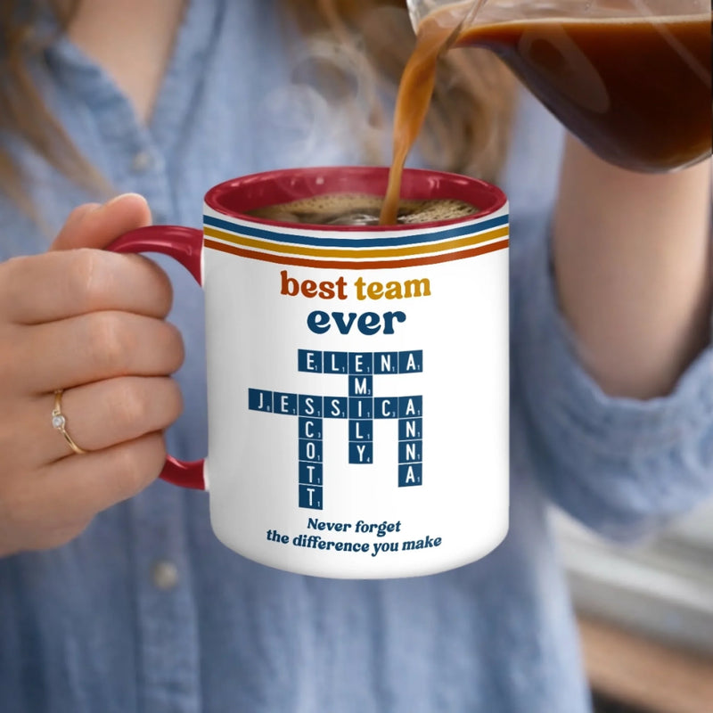 Custom Scrabble Best Team Gifts for Coworkers - Personalized Accent Mug