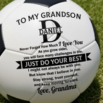 Custom Grandson Soccer Gifts with Inspirational Message - Personalized Soccer Ball
