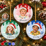 Custom Photo Christmas Gifts for Kids - Personalized Ceramic Ornament