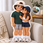 Custom Photo Couple Portrait Gifts - Personalized Shaped Pillow