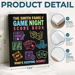 Custom Family Game Night Score Book - Personalized Hardcover Journal