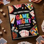 Custom Family Game Night Score Book Gifts - Personalized Hardcover Journal