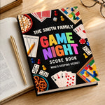 Custom Family Game Night Score Book Gifts - Personalized Hardcover Journal