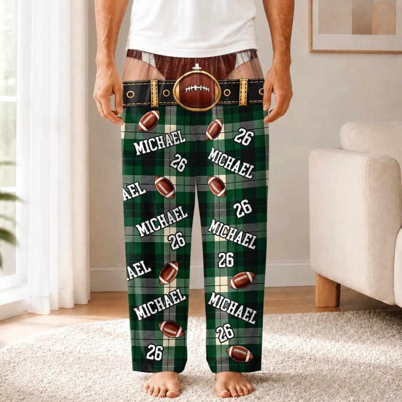 Custom Name American Football Gifts For Men - Personalized Pajama Pants