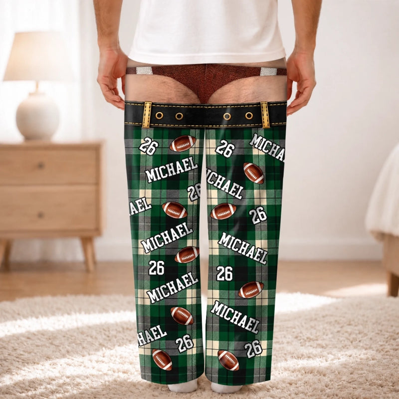 Custom Name American Football Gifts For Men - Personalized Pajama Pants