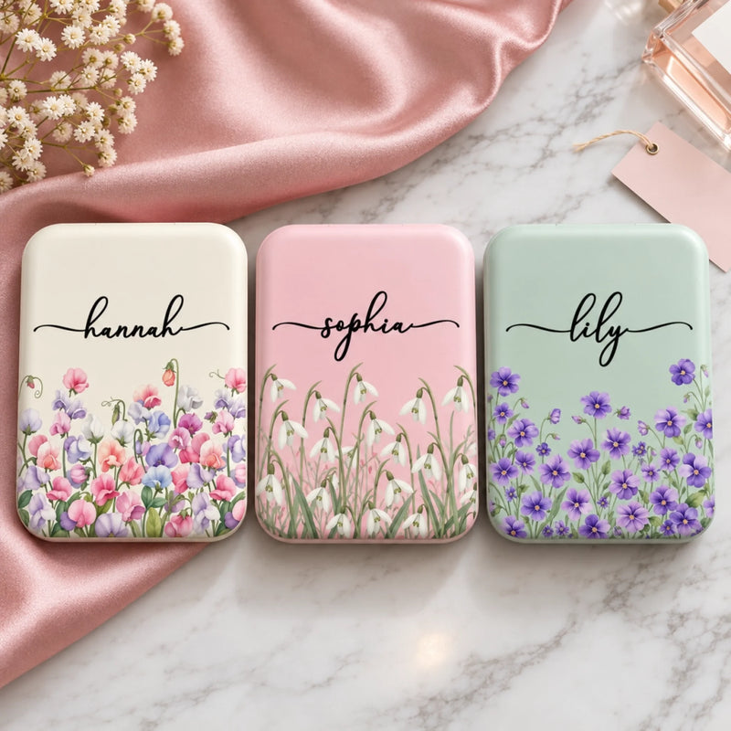 Custom LED Compact Makeup Mirror - Personalized Best Friend Birthday Gifts For Women, Besties, Sisters, BFF - Beauty On The Go