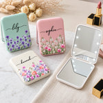Custom LED Compact Makeup Mirror - Personalized Best Friend Birthday Gifts For Women, Besties, Sisters, BFF - Beauty On The Go