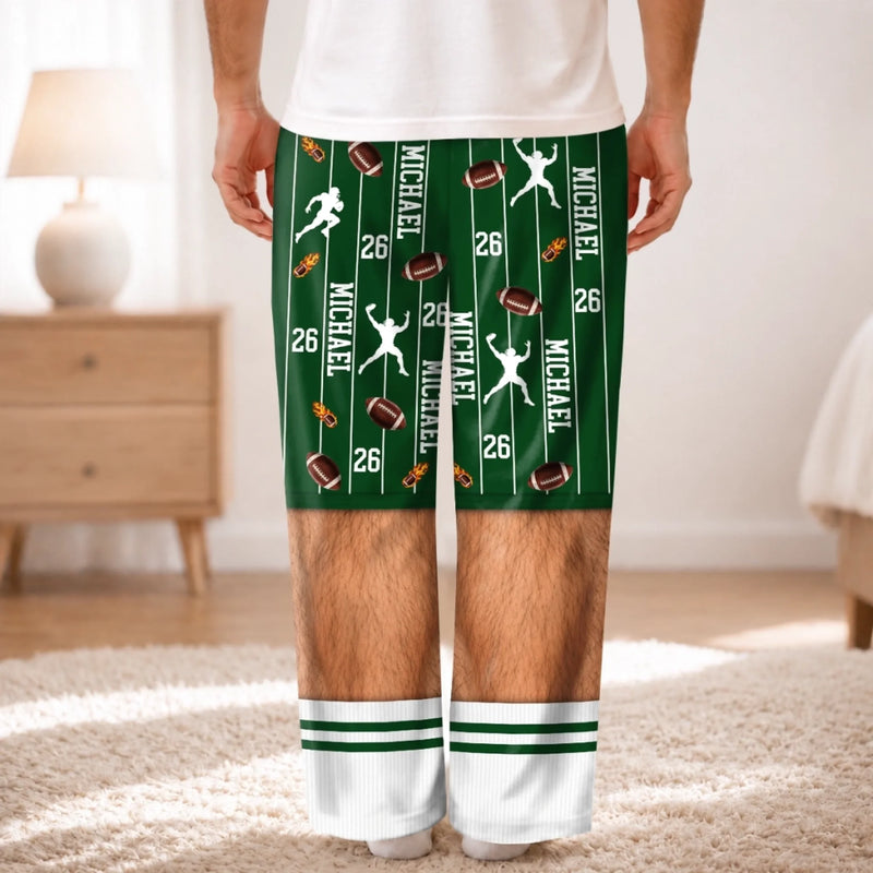 Custom Name And Number Football Gifts For Men - Personalized Pajama Pants
