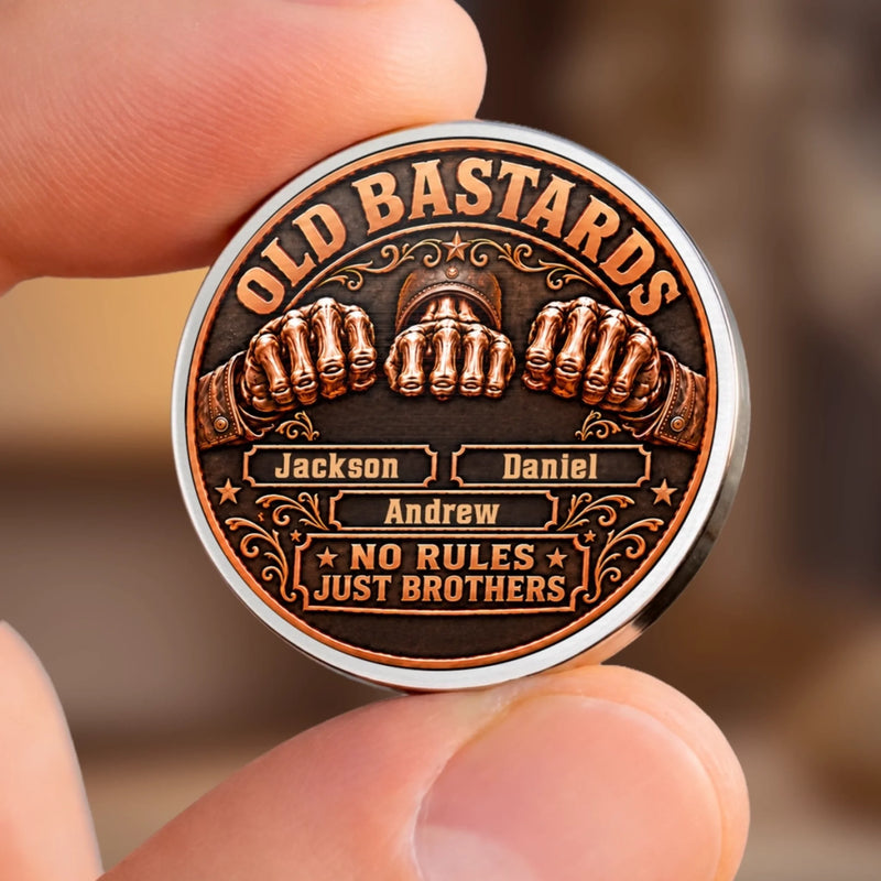 Custom Name Brotherhood Gifts for Brothers - Personalized Pocket Hug Token