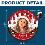 Custom Photo Name Christmas Keepsake Gifts for Kids - Personalized Ceramic Ornament