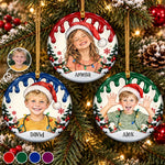Custom Photo And Name Christmas Keepsakes For Children - Personalized Ceramic Ornament