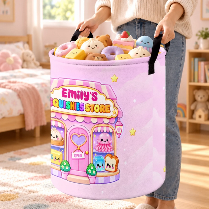 Custom Name Squishies Store Gifts for Kids - Personalized Laundry Basket