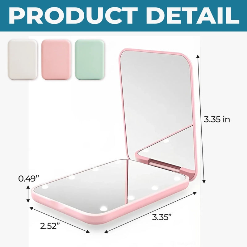 Custom Name Floral Butterfly Gifts for Women - Personalized LED Compact Makeup Mirror