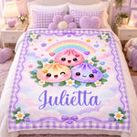 Custom Name Cute Dumpling Squishy Gifts For Kids - Personalized Blanket