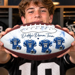 Custom Family Football Team Gifts for Dad - Personalized Leather Football