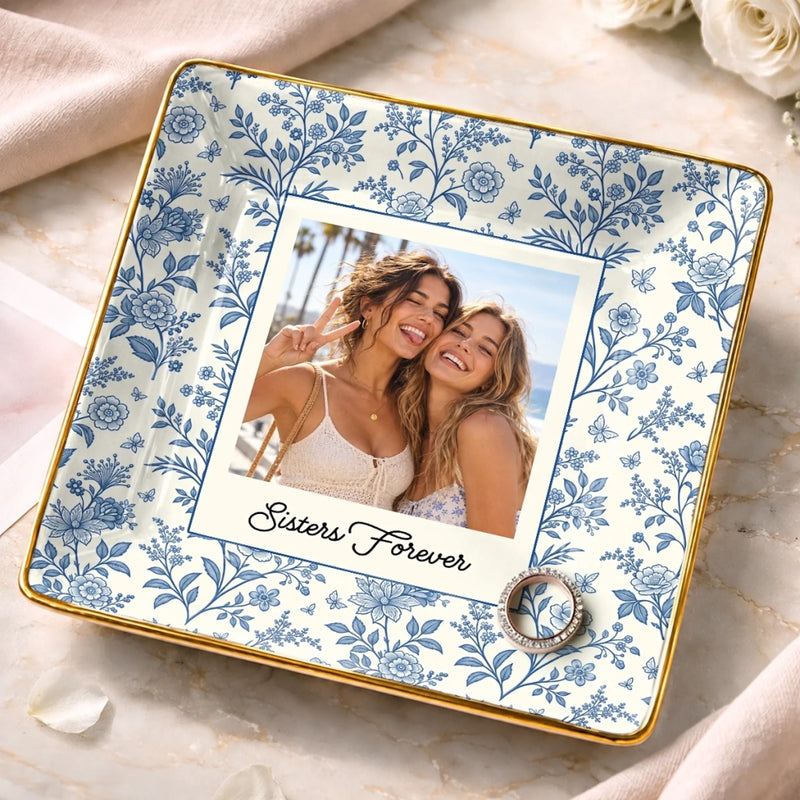 Custom Photo Bestie Gifts For Friends - Personalized Jewelry Dish